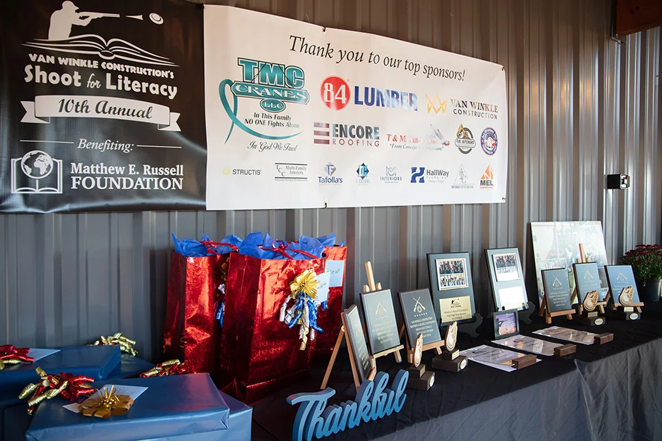 Gifts and awards at a Garland Mountain charity shoot